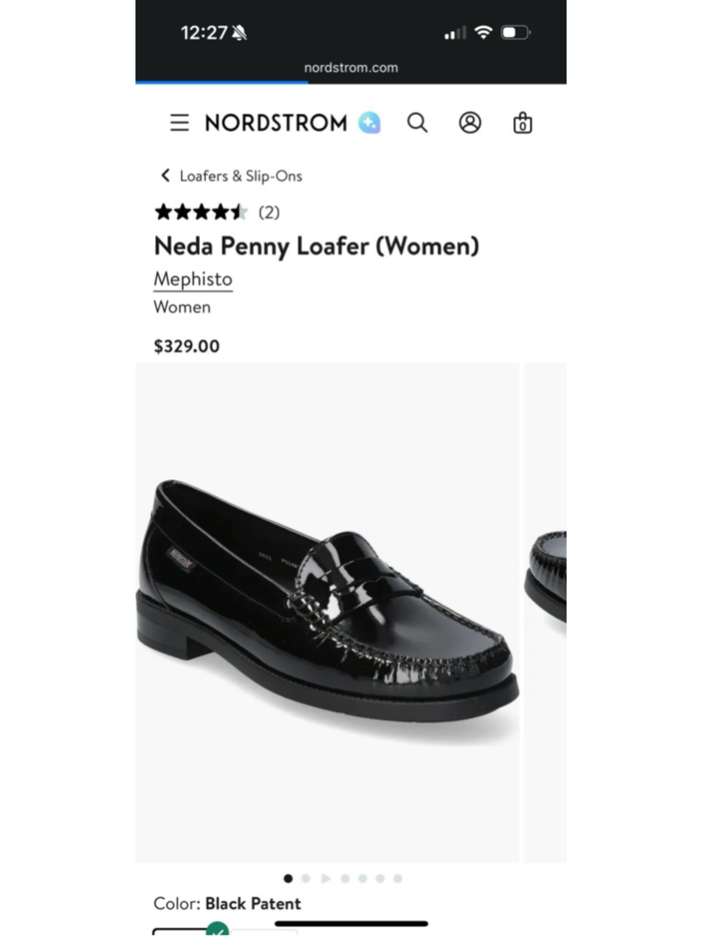 Mephisto black Patent leather Neda Shiny penny loafers Women's sz 7